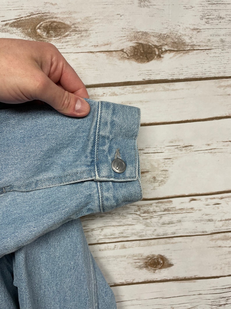 Vintage 90/'s Pepsi Denim jacket Light wash jean jacket 90/'s party denim coat jean coat boho oversized distressed bleached Large
