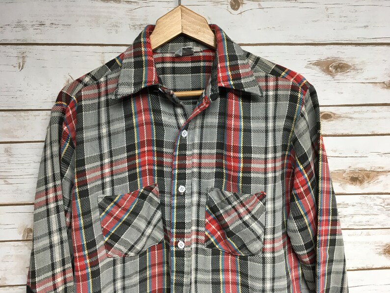 Vintage 70's JCPenney Big Mac flannel shirt red and gray Etsy