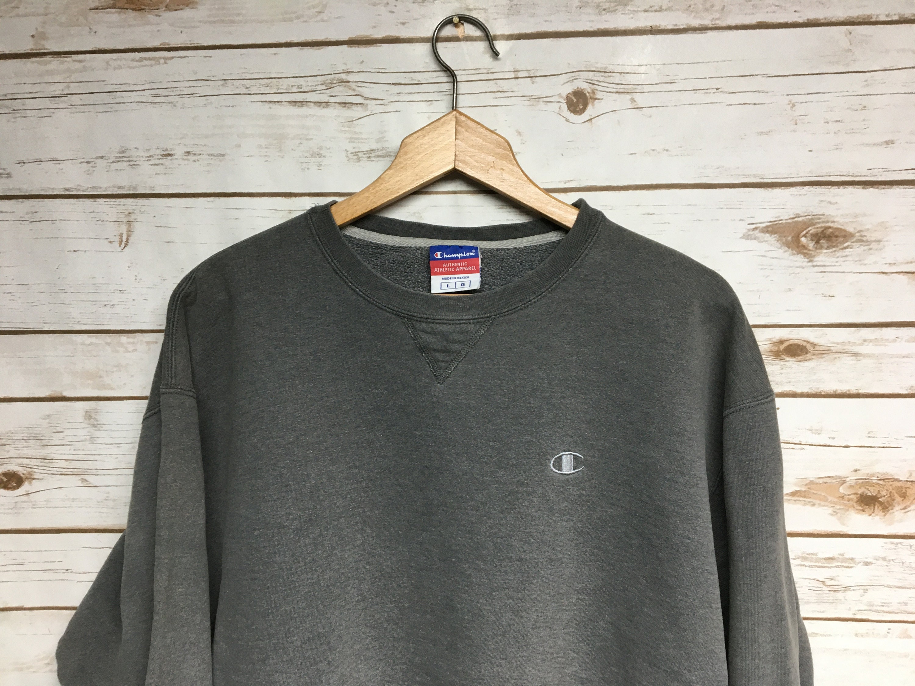 Vintage 90's Champion crewneck sweatshirt heather grey - Etsy.de