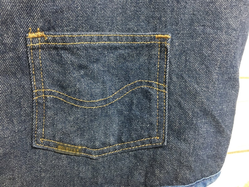 Medium Vintage 60/'s Sears and Roebucks Sherpa Lined Denim Vest snap buttons Dark wash hippie distressed denim festival vest boho Cowboy