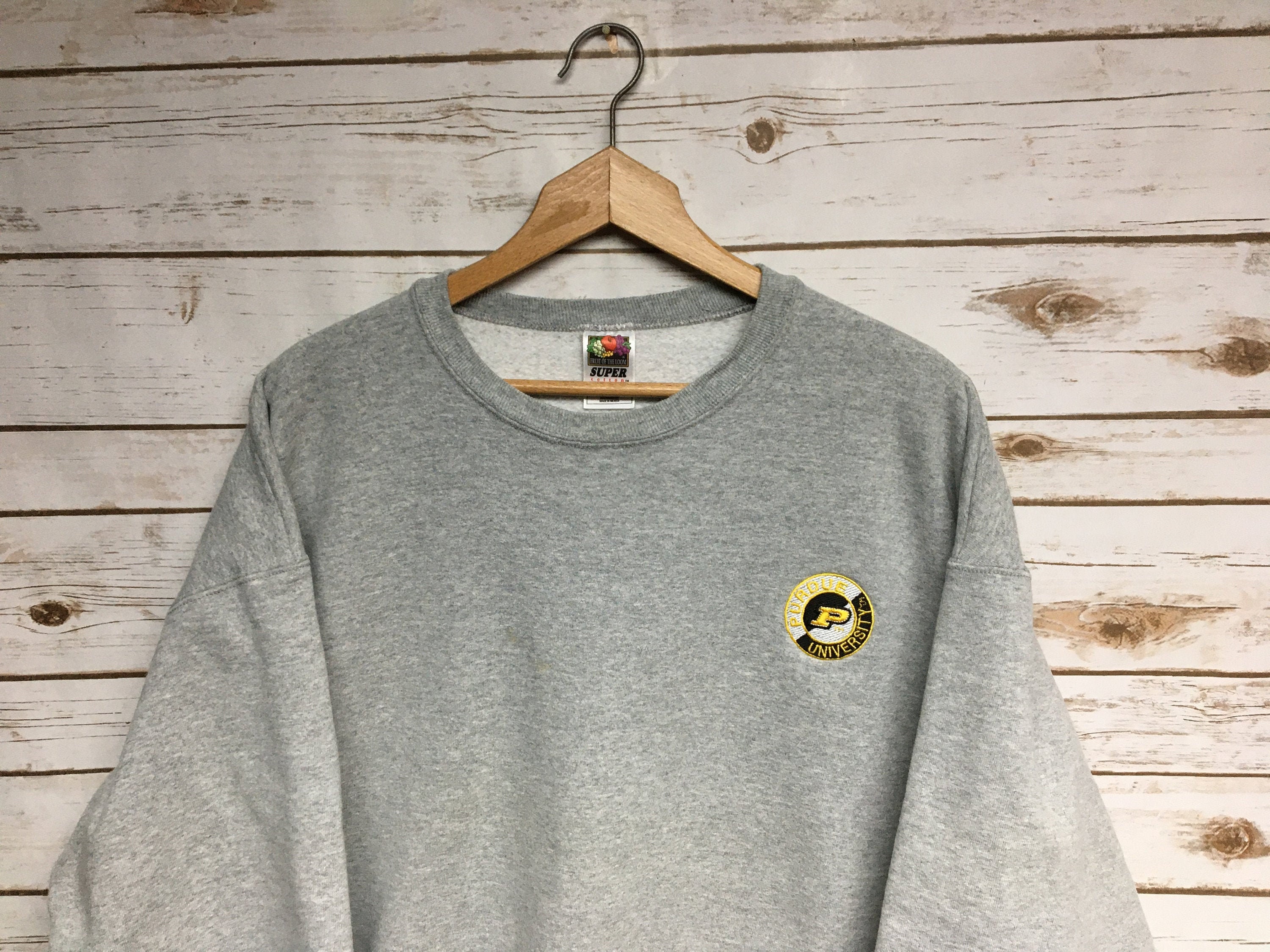 Vintage 90's Purdue University crewneck sweatshirt heather | Etsy