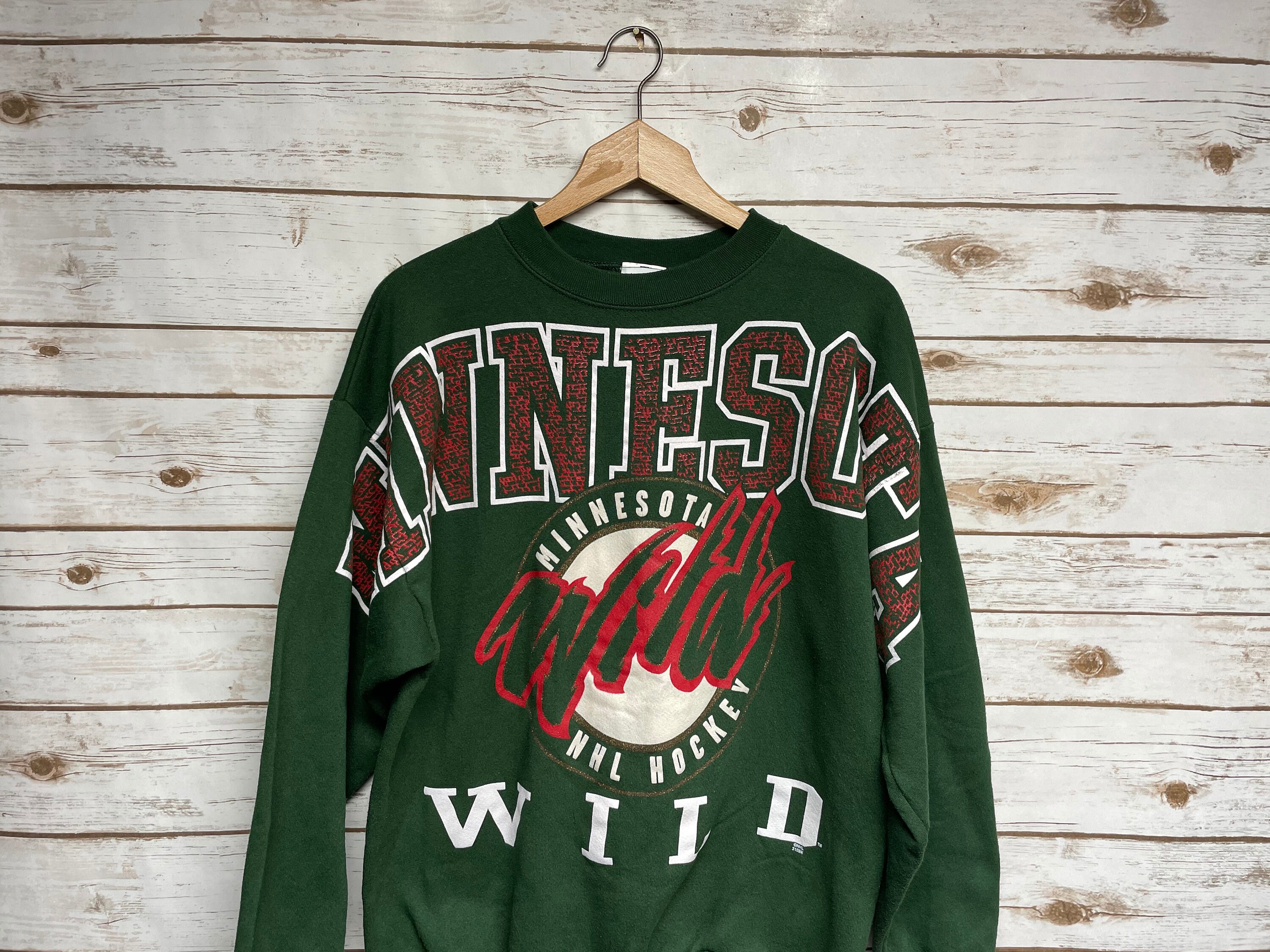 Vintage 90's Minnesota Wild Hockey crewneck sweatshirt | Etsy