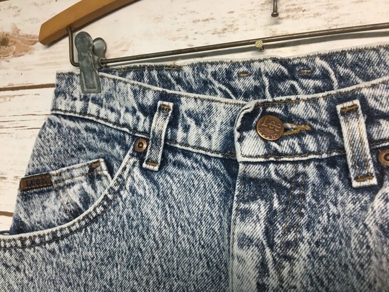 26.5 x 29.5 Vintage 80/'s Women/'s Lee Riders Acid wash denim jeans boyfriend cut high waist mom jeans high waisted festival boho hippie
