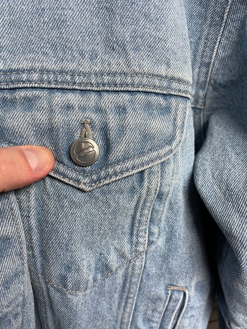 Vintage 90/'s Pepsi Denim jacket Light wash jean jacket 90/'s party denim coat jean coat boho oversized distressed bleached Large
