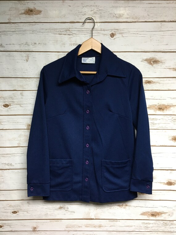 Vintage 60's Women's Indigo Work shirt jacket Cape