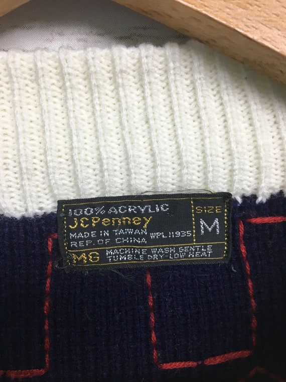 Vintage 80 S Jcpenney Acrylic Sweater Geometric Pattern Etsy