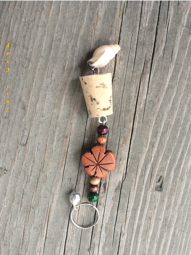 Wine Cork Handcrafted Beaded Keychain Etsy