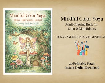 Yoga Coloring Book – Angels, Nature, and Feminine Art (Digital Download)