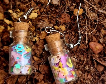 Confetti Vial Earrings | Whimsical Christmas Gift