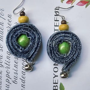 Denim Earrings | Sangu | Sustainable Jewelry | Upcycled Earring | Upcycled Denim