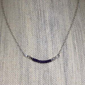 Amethyst necklace * Sterling silver * Adjustable necklace * Beaded necklace * Crystal jewelry * genuine crystals * February birthstone