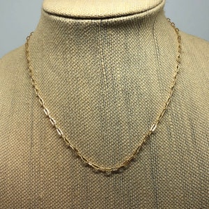 Gold filled paperclip link necklace