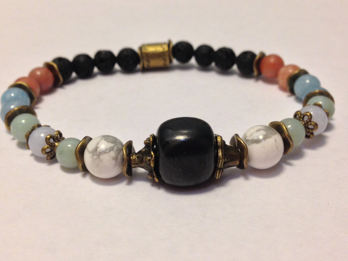 Beaded stretch bracelet Aromatherapy bracelet Soothing Etsy España