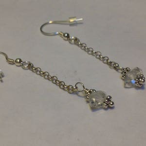 Orecchini di diamanti di Herkimer * orecchini * orecchini pendenti * diamanti di Herkimer * cristalli genuini * gioielli di cristallo * catena d'argento