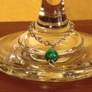 Genuine gemstone wine glass charms (set of six)