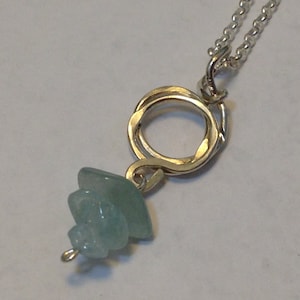 Aquamarine pendant in sterling silver, March birthstone, soothing gemstone, healing gemstones