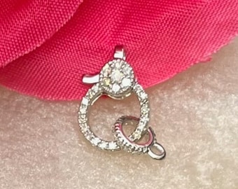 White Gold Lobster Clasp, Necklace Gold Clasp, Diamond Connector, Necklace Lock, 14k Gold Clasps, Solid Gold Clasp,Gold Spacers, Jewelry DIY