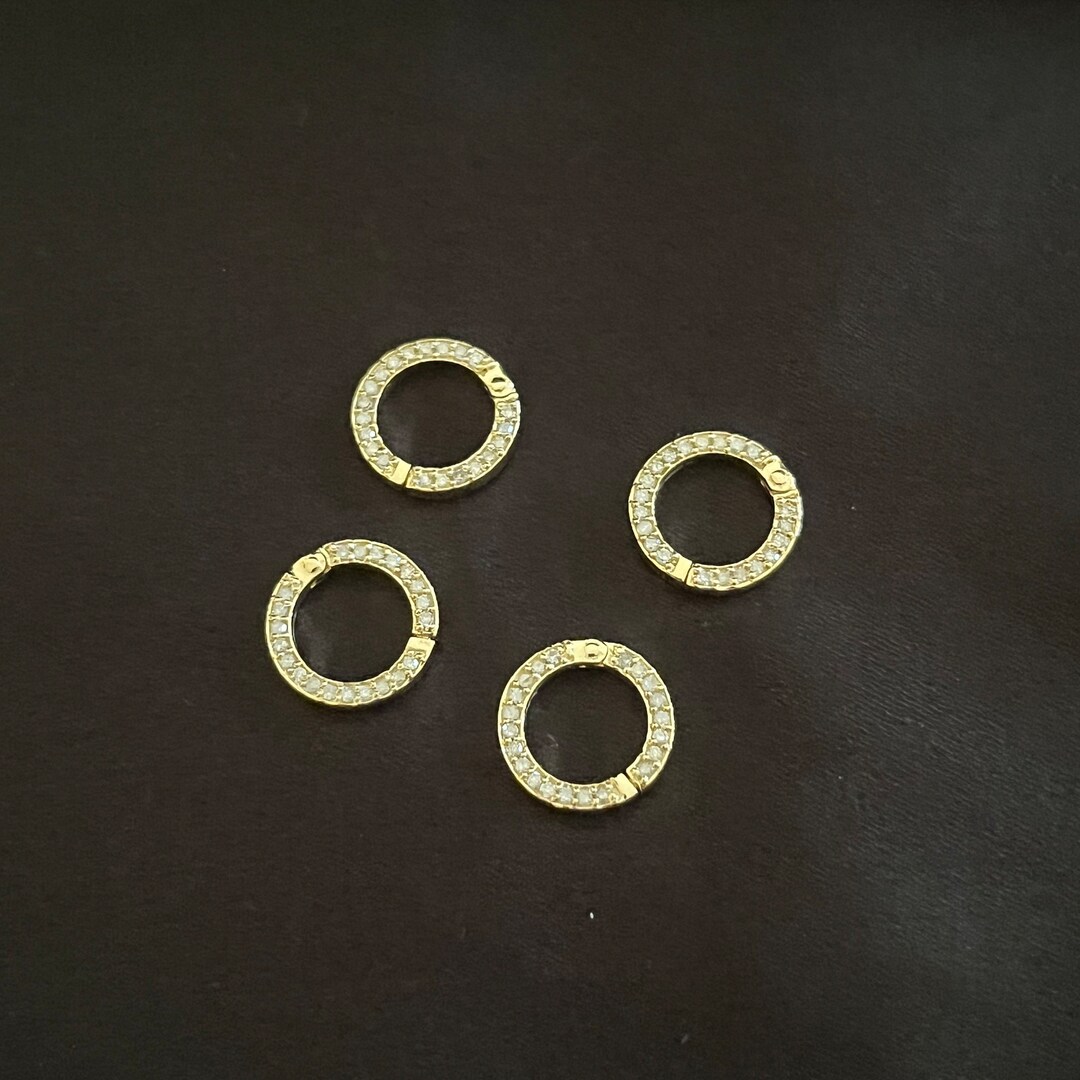 14k Gold Clasp Round Single Sided Clasp Diamond Clasp Gold Clasps Lock