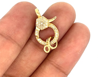 Hexagon Diamond Clasp, Diamond Connector, Necklace Gold Clasps, Necklace Lock, 14k Gold Clasps, Solid Gold Clasp,Gold Spacers,Jewelry DIY