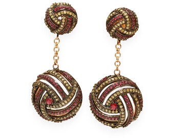 Ruby Diamond Dangle Earrings: 14k Gold & Sterling Silver Jewelry