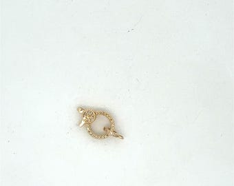 14k Yellow Gold Diamond Lobster Clasp: Necklace Connector Lock
