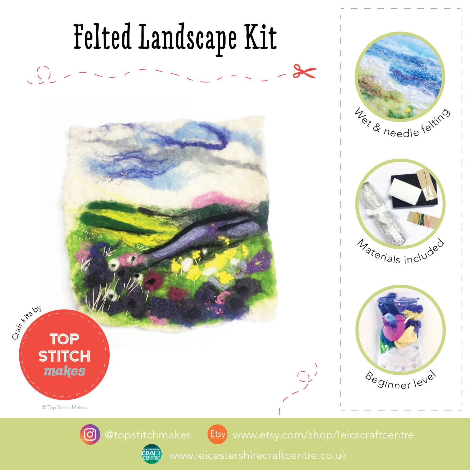 Felted Landscape Kit Wet Felting & Needlefelting Kit Craft Etsy