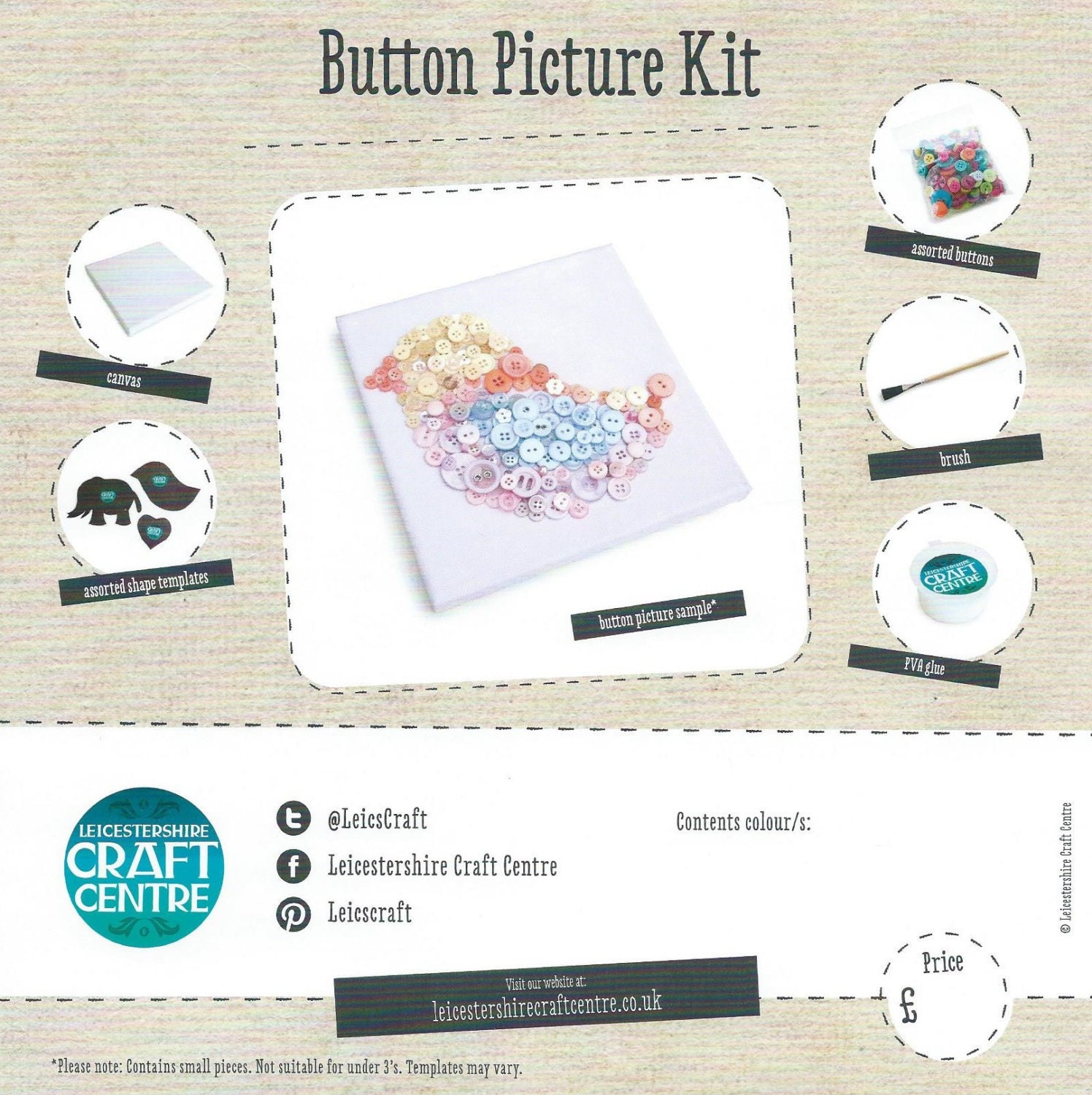 Button Art Kit Children's Craft Kit Beginners Craft Etsy