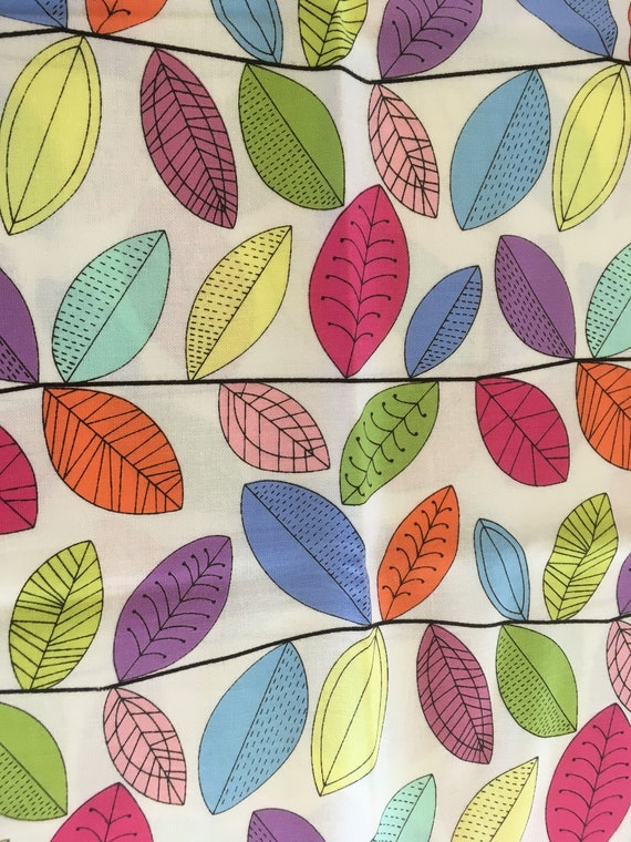 Quilting Fabric Lime Green White Squares /& Leaves Fat Quarters 100/% Cotton