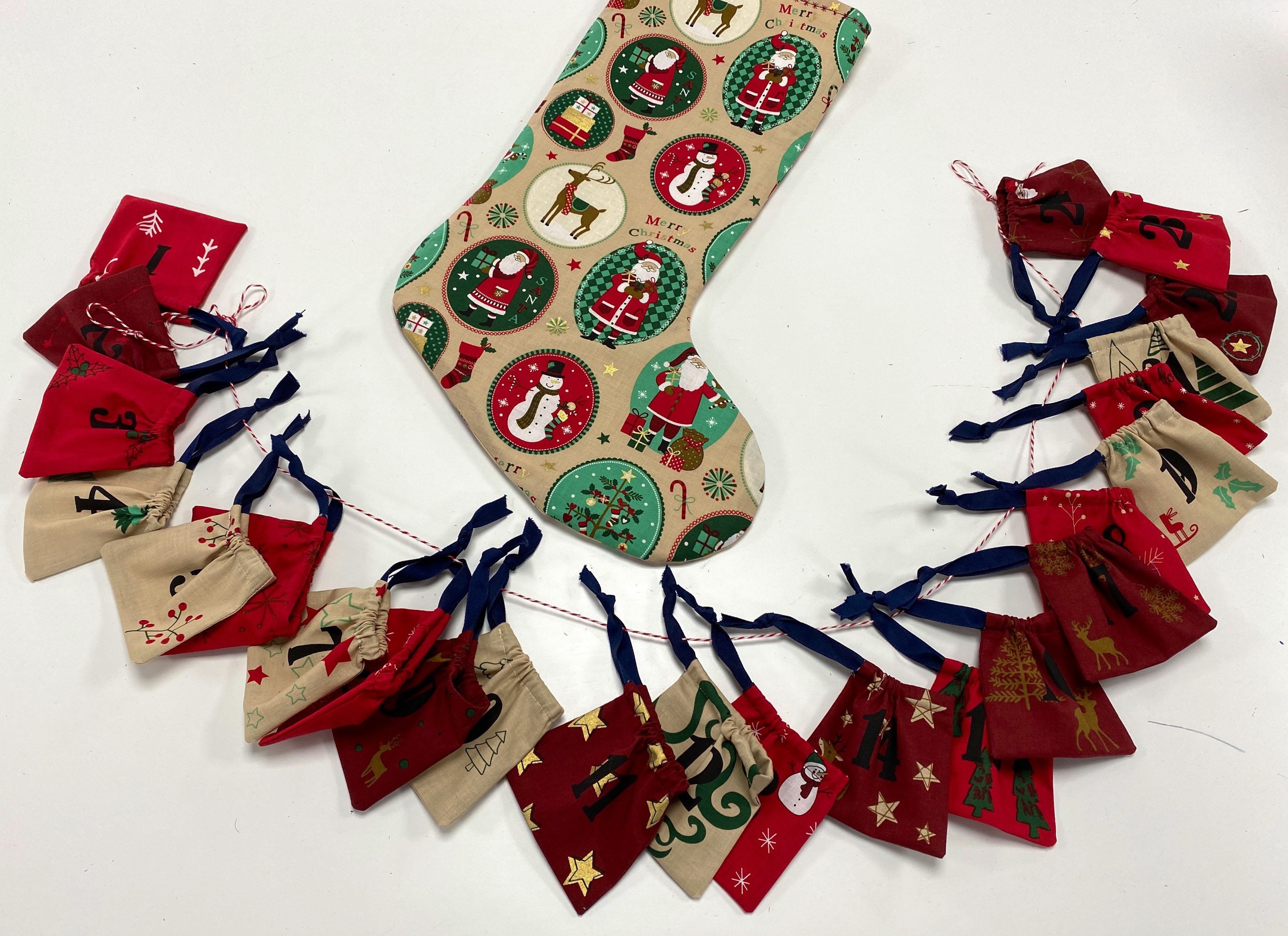 Christmas Panel Fabric Advent Calendar & Stocking Festive Etsy