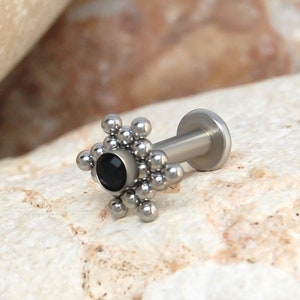 Surgical Steel Medusa Lip Ring - Philtrum Jewelry - Monroe Piercing - Tragus Labret - Conch Flat Back Earring - Labret Stud Earring