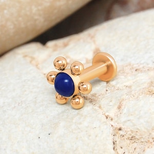 Labret Piercing - Labio Roscado Interno Stud - Medusa Piercing Acero Quirúrgico - Tragus Post - Pendiente de Hélice Adelante - Anillo Labial Monroe