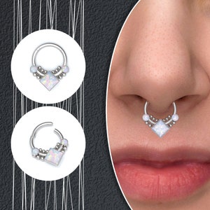 Septum Jewelry, Surgical Steel Septum Piercing, Indian Nose Ring, Septum Clicker, Daith Earring, Helix Earring