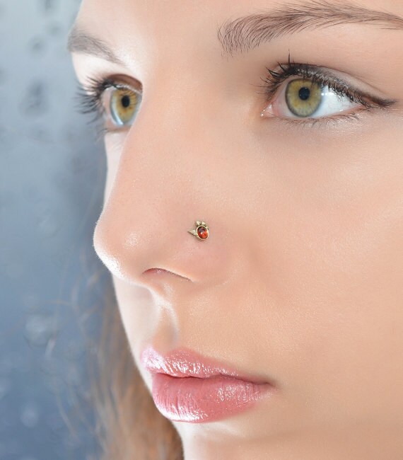 garnet nose ring