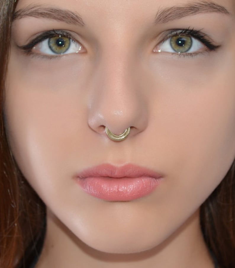 SEPTUM RING // Silver Septum Piercing Small Nose Ring Etsy