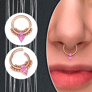 Septum Piercing Surgical Steel, Daith Earring Opal, Nose Piercing, Septum Jewelry, Septum Ring, Nose Ring