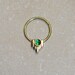 2mm Emerald SEPTUM RING // Gold Nose Ring - Septum Piercing - Septum Jewelry - Tragus Earring - Septum Hoop 20 gauge - Nose Piercing