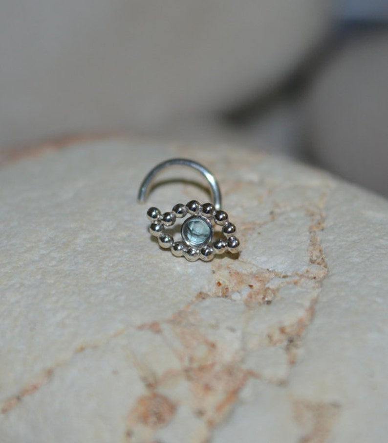 Helix Earring Stud Cartilage Stud Silver NOSE RING STUD 2mm Topaz Nose Stud 18 gauge Conch Earring Tragus Stud Tragus Earring
