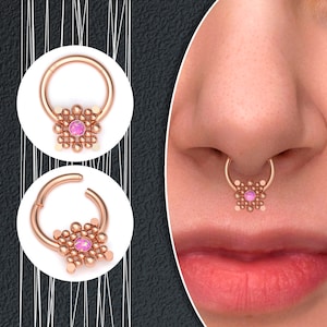 Septum Piercing Surgical Steel, Daith Earring Opal, Nose Piercing, Septum Jewelry, Septum Ring, Nose Ring