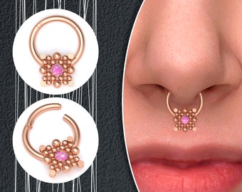 Septum Piercing Surgical Steel, Daith Earring Opal, Nose Piercing, Septum Jewelry, Septum Ring, Nose Ring