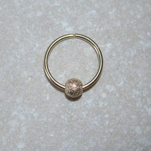 TRAGUS EARRING // Gold Nose Ring 7mm - Nose Piercing - Cartilage Piercing - Tragus Ring - Rook Earring - Conch Hoop - Septum Piercing 20g