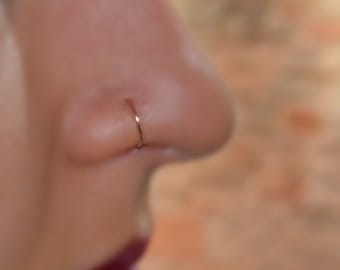 NOSE RING // Gold Nose Ring Stud - Forward Helix Earring - Rook Piercing - Septum Ring - Tragus Earring - 22 gauge Cartilage Earring