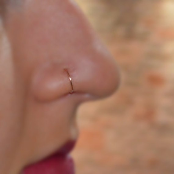 NOSE RING // Gold Nose Ring Stud - Forward Helix Earring - Rook Piercing - Septum Ring - Tragus Earring - 22 gauge Cartilage Earring