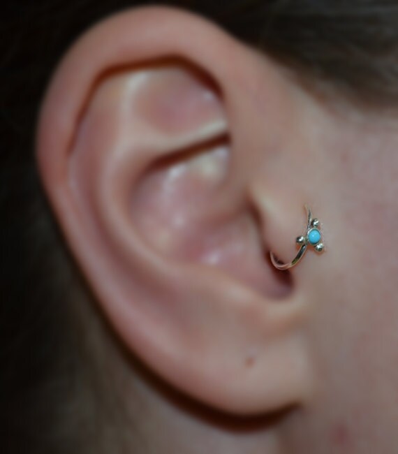 TRAGUS JEWELRY // Silver Tragus Earring 2mm Turquoise 18g Etsy