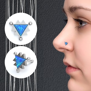 Surgical Steel Nose Stud, Opal Nose Ring, Stud Earrings, Nose Piercing