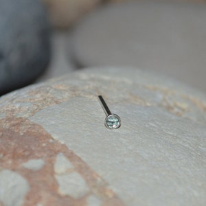 2mm CZ TRAGUS STUD // Silver Nose Stud - Tragus Earring - Cartilage Earring - Helix Piercing - Nose Hoop - Nose Ring Stud 20g
