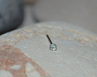 2mm CZ TRAGUS STUD // Silver Nose Stud - Tragus Earring - Cartilage Earring - Helix Piercing - Nose Hoop - Nose Ring Stud 20g