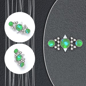 Opal Dermal Anchor Top, Surgical Steel Dermals, Internally Threaded Dermal Piercing, Microdermal Top