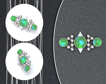 Opal Dermal Anchor Top, Surgical Steel Dermals, Internally Threaded Dermal Piercing, Microdermal Top