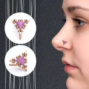 Surgical Steel Nose Ring, Opal Nose Stud, Nose Piercing Jewelry, Stud Earrings