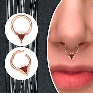 Septum Piercing Surgical Steel, Daith Earring Opal, Nose Piercing, Septum Jewelry, Septum Ring, Nose Ring